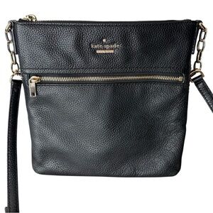 KATE SPADE Black New York Jackson Street Melisse Crossbody Bag Pebbled Leather